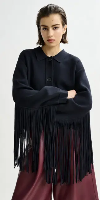 Knit Jacke mit Fransendetails