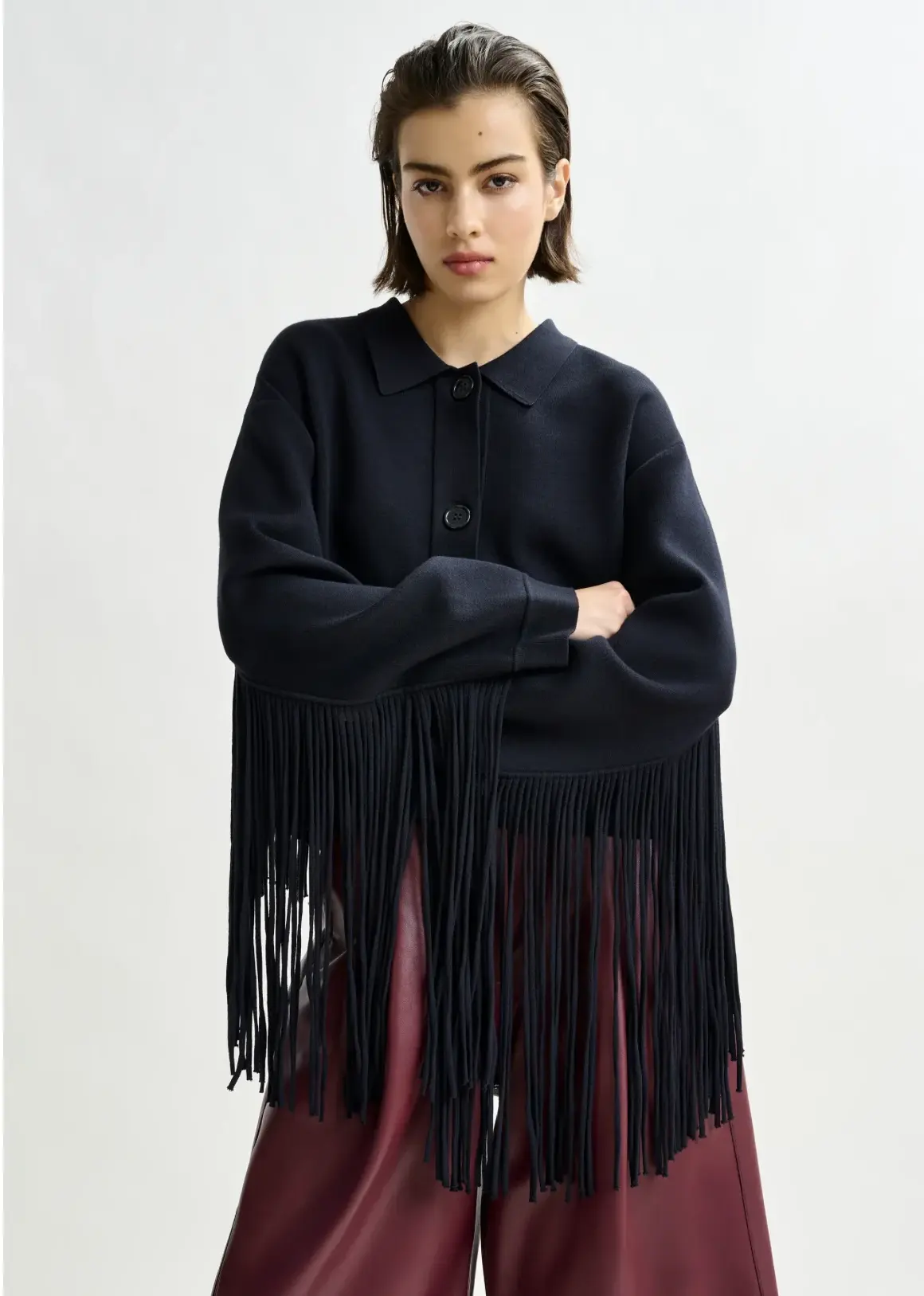 Knit Jacke mit Fransendetails