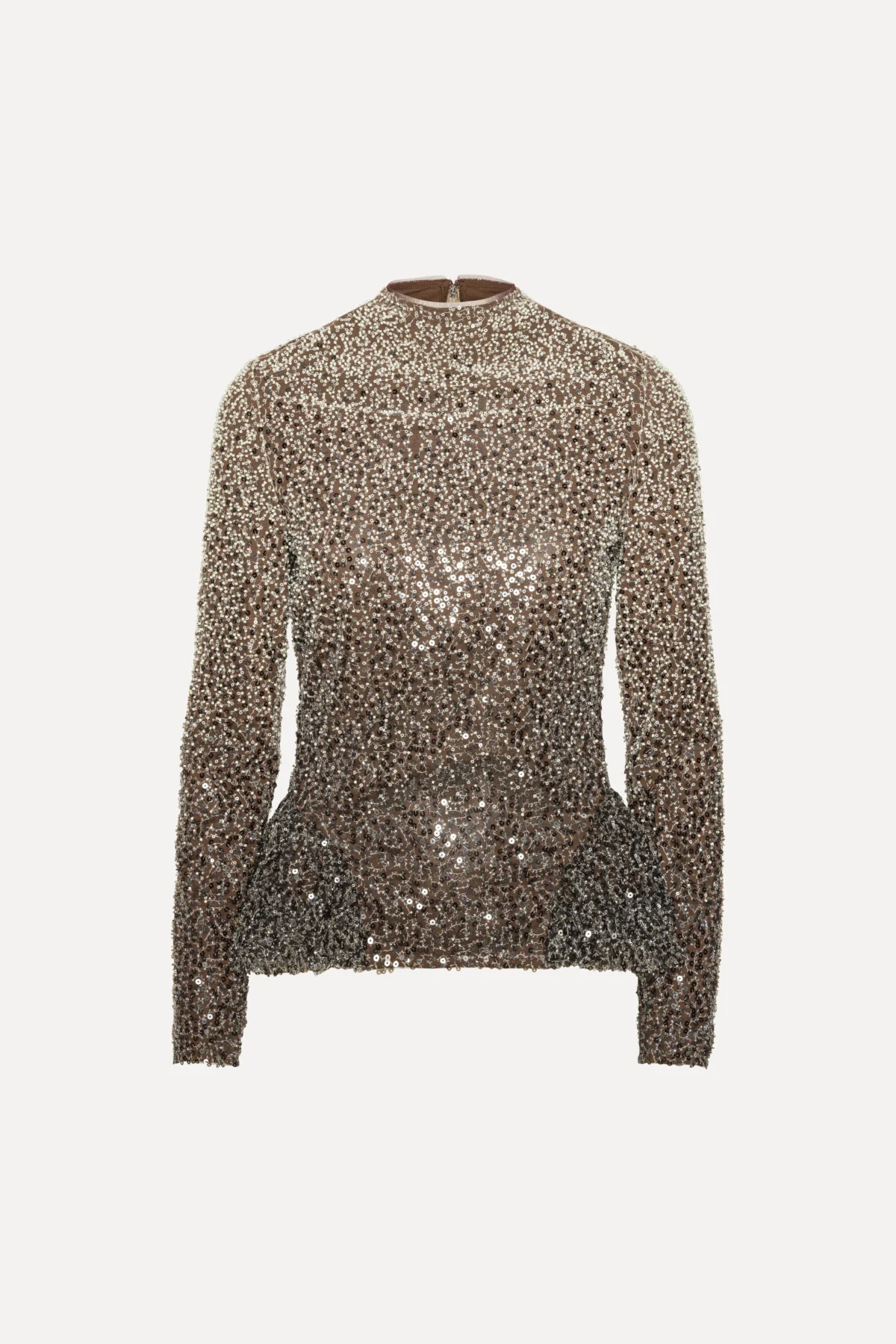 Pailletten-Peplum Top – Bild 3