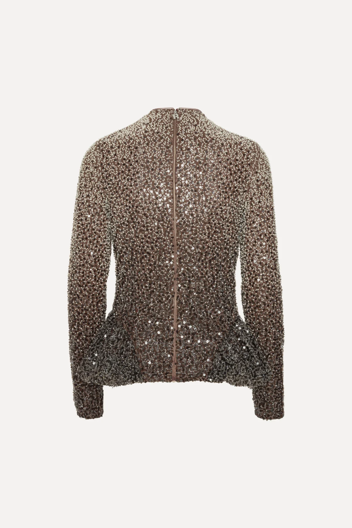 Pailletten-Peplum Top – Bild 4