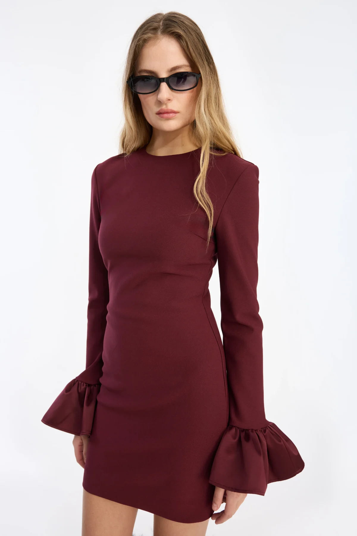 Statement-Minikleid Burgundy – Bild 3